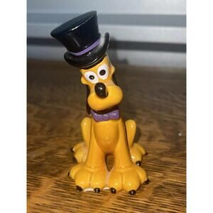 Disney Pluto Dog with Top Hat And Bow Tie Vintage Figurine Made in Japan
